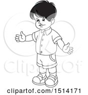 Clipart Of A Boy Holding His Arms Open Royalty Free Vector Illustration