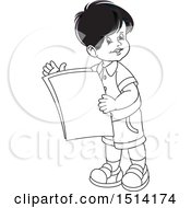 Poster, Art Print Of Boy Holding Papers