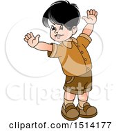 Clipart Of A Happy Boy Royalty Free Vector Illustration