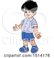 Clipart Of A Happy Boy Royalty Free Vector Illustration