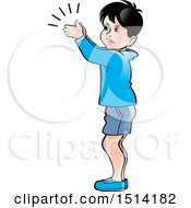 Clipart Of A Boy Clapping Royalty Free Vector Illustration