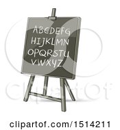 Poster, Art Print Of Black Board With English Alphabet Letters
