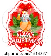 Clipart Of A Merry Christmas Greeting With A Cookie Snowman Royalty Free Vector Illustration