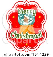 Poster, Art Print Of Merry Christmas Greeting With A Snow Globe