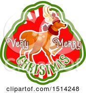 Clipart Of A Reindeer With Very Merry Christmas Text Royalty Free Vector Illustration