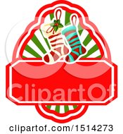 Clipart Of A Pair Of Christmas Stockings Over Text Space Royalty Free Vector Illustration