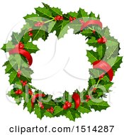 Poster, Art Print Of Christmas Holly Wreath