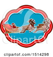 Poster, Art Print Of Santa Claus And Magic Reindeer With A Sleigh