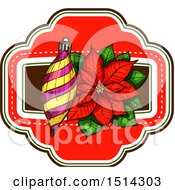 Clipart Of A Christmas Poinsettia With A Bauble Royalty Free Vector Illustration