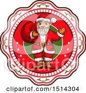 Clipart Of A Santa Claus Holding A Sack Royalty Free Vector Illustration