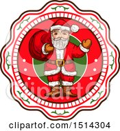 Poster, Art Print Of Santa Claus Holding A Sack