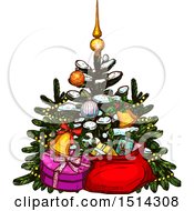 Poster, Art Print Of Christmas Tree With Gifts