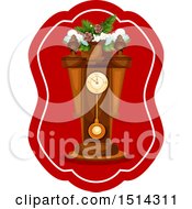 Clipart Of A Christmas Clock Royalty Free Vector Illustration