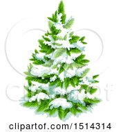 Poster, Art Print Of Snow Flocked Christmas Tree