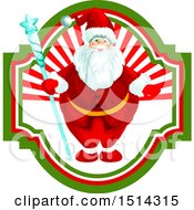 Clipart Of A Santa Claus Holding A Staff Royalty Free Vector Illustration