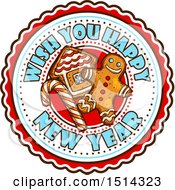Clipart Of A New Year Greeting With Gingerbread Cookies Royalty Free Vector Illustration