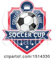 Poster, Art Print Of Soccer Ball Shield Design With Text