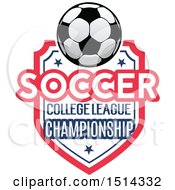 Clipart Of A Soccer Ball Shield Design With Text Royalty Free Vector Illustration