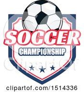 Clipart Of A Soccer Ball Shield Design Royalty Free Vector Illustration