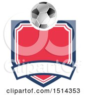 Clipart Of A Soccer Ball Shield Design Royalty Free Vector Illustration
