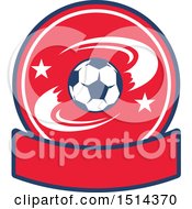Clipart Of A Soccer Ball And Stars Royalty Free Vector Illustration