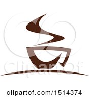 Clipart Of A Dark Brown Steamy Coffee Mug Royalty Free Vector Illustration