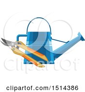Poster, Art Print Of Watering Can And Pruners