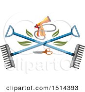 Poster, Art Print Of Spray Nozzle And Crossed Rakes