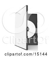 Dvd Or Software Case With A Blank Cover Balanced Upright And Showing The Disc Inside Clipart Graphic Illustration