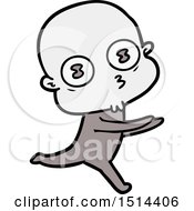 Cartoon Weird Bald Spaceman Running