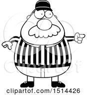 Poster, Art Print Of Black And White Chubby Male Referee With A Mustache Pointing