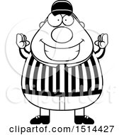 Poster, Art Print Of Black And White Chubby Male Referee Gesturing Good