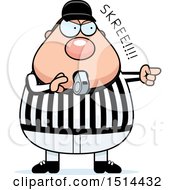 Poster, Art Print Of Chubby Male Referee Blowing A Whistle