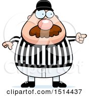 Poster, Art Print Of Chubby Male Referee With A Mustache Pointing