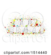 Poster, Art Print Of Happy Birthday Greeting With Colorful Confetti