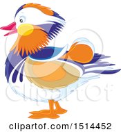 Clipart Of A Mandarin Duck In Profile Royalty Free Vector Illustration