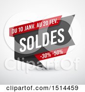 Poster, Art Print Of Red And Gray Soldes Sales Design Banner With Sample Text On A Shaded Background