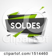 Poster, Art Print Of Green And Gray Soldes Sales Design Banner On A Shaded Background