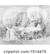 Poster, Art Print Of George And Martha Washington And Two Children