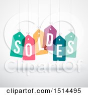 Poster, Art Print Of French Soldes Sales Design With Suspended Colorful Price Tags