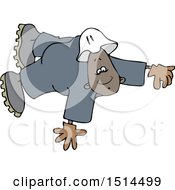 Clipart Of A Cartoon Black Male Worker Floating Or Flying Royalty Free Vector Illustration by djart