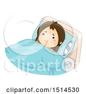 Clipart Of A Girl Sick With Chicken Pox Royalty Free Vector Illustration