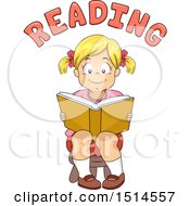 Poster, Art Print Of Blond Girl Reading A Book Under Text
