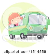 Poster, Art Print Of Girl Sticking Her Head Out Of The Window Of A Bus