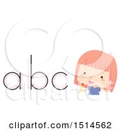 Poster, Art Print Of Girl By Alphabet Letters Traced With A Pencil