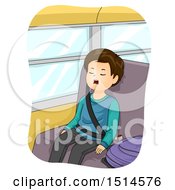 Poster, Art Print Of Boy Sleeping With His Mouth Open On A School Bus