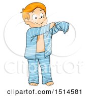 Boy Putting On His Pajamas