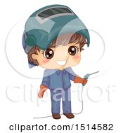 Clipart Of A Boy Welder In Safety Gear Royalty Free Vector Illustration