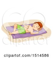 Poster, Art Print Of Boy Sleeping On A Beach Towel
