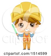 Poster, Art Print Of Construction Worker Boy Holding A Baton